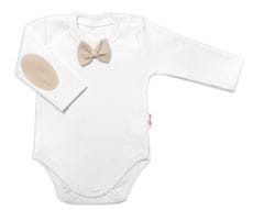 Baby Nellys 2-dielna dojčenská sada,body dl.rukáv s motýlikom,tepláčky Honzík,béžová, v.68
