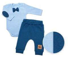 Baby Nellys 2-dielna dojčenská sada,body dl.rukáv s motýlikom, tepláčky Honzík,modrá, v.74