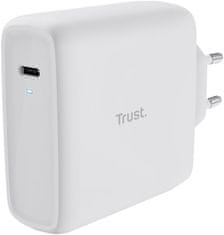 TRUST síťový adaptér Maxo, USB-C, 100W, biela