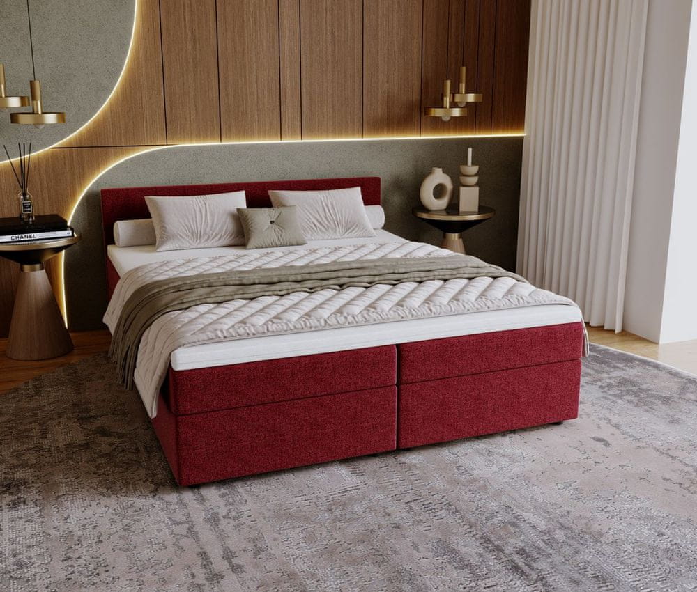 Veneti Čalúnená posteľ 180x200 SUVI 1 s úložným priestorom - červená
