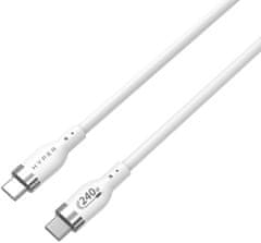 Hyper nabíjecí kábel Silicone USB-C, 240W, 1m, biela