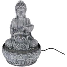 HOMESTYLING Fontána izbová s LED osvetlením 29 cm Budha šedá