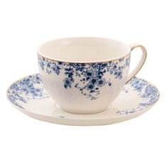 Clayre & Eef porcelánová šálka s tanierikom BLUE FLOWERS BFLKS