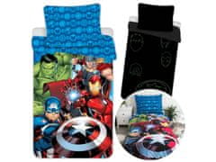 MARVEL COMICS MARVEL Avengers svietiace v tme, bavlnená posteľná súprava 140x200cm, OEKO-TEX
