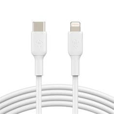 Belkin BOOST CHARGE USB-C kábel s lightning konektorom, 2m, biely