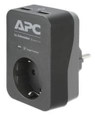 APC Essential SurgeArrest, 1 zásuvka, 2 USB nabíjacie konektory, čierna, SCHUKO