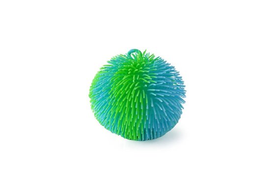 Mac Toys SPORTO Strapatá dúhová lopta so svetlom - zeleno modrý