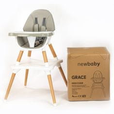Jedálenská stolička 3v1 New Baby Grace grey