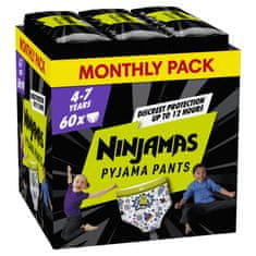 Pampers NINJAMAS Nohavičky plienkové Pyjama Pants Kozmické lode, 60 ks, 7 rokov, 17kg-30kg