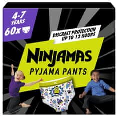 Pampers NINJAMAS Nohavičky plienkové Pyjama Pants Kozmické lode, 60 ks, 7 rokov, 17kg-30kg