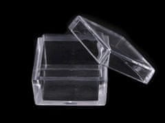 Plastová dóza mini 2,5x2,5x1,5 cm štvorec - transparent