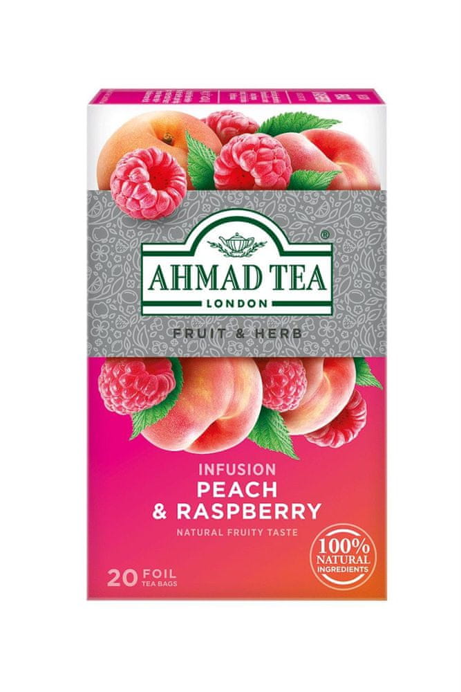 WEBHIDDENBRAND Ovocný čaj Ahmad - broskyňa a malina, 20x 2 g