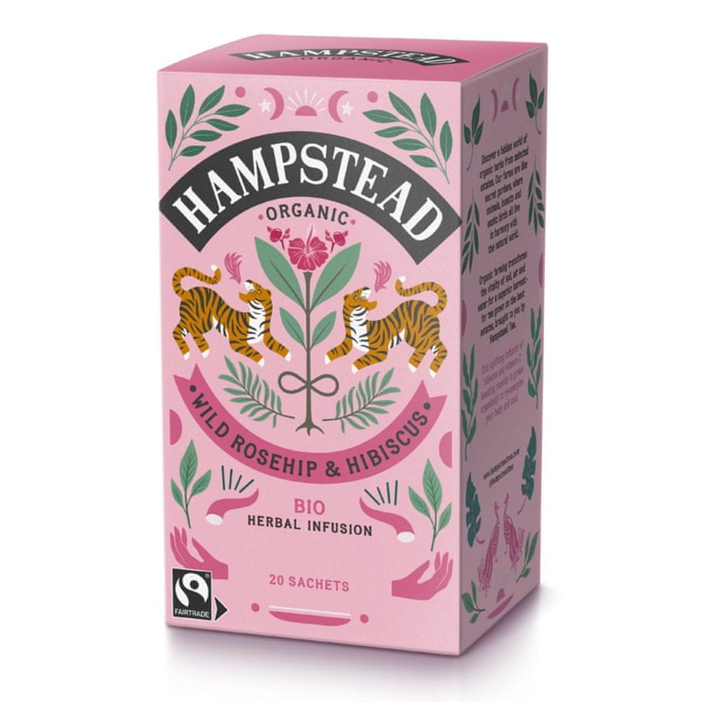 WEBHIDDENBRAND Bylinný čaj Hampstead - šípkový čaj s ibištekom, bio, 20 x 1,5 g