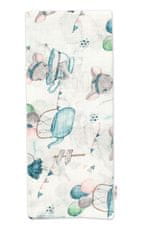 Baby Nellys Kvalitná bavlnená plienka Tetra Premium, 70x80 cm - Myška, biela/modrá