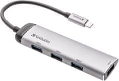 VERBATIM víceportový USB-C Hub, 4x USB 3.2