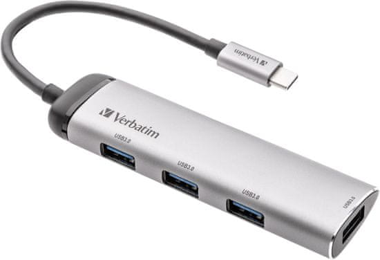 VERBATIM víceportový USB-C Hub, 4x USB 3.2