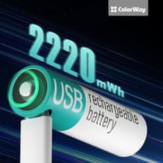 ColorWay Nabíjateľné batérie ColorWay AA USB Type-C 2220mAh 1.5V - 2ks (CW-UBAA-10)