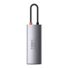 BASEUS Hub 6w1 Baseus Metal Gleam Series, USB-C do 3x USB 3.0 + HDMI + USB-C PD + Ethernet RJ45