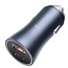 BASEUS Nabíjačka do auta Baseus Golden Contactor Pro, 2x USB, 40 W (sivá)