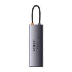 BASEUS Rozbočovač 8w1 Baseus Metal Gleam Series, USB-C do 3x USB 3.0 + HDMI + USB-C PD + microSD/SD + VGA