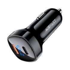AceFast Nabíjačka do auta Acefast B4, 66 W, USB-C + USB, s displejom (čierna)