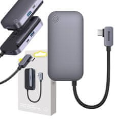 BASEUS Rozbočovač 4w1 Baseus PadJoy Series USB-C do USB 3.0 + HDMI + USB-C PD + jack 3,5 mm (Šary)