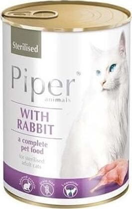 Piper PIPER CAT konzerva pro sterilizované kočky, s králíkem, 400g
