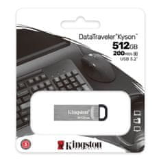 Kingston DataTraveler Kyson/512GB/USB 3.2/USB-A/Strieborná