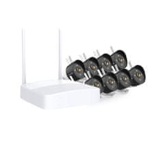K8W-3TC - Wireless Video 2K Security Kit 3Mpx NVR CCTV 8CH + 8x kamera, nočné svietenie, zvuk