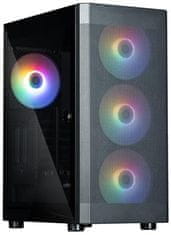 Zalman i4 TG Black Skriňa, Middle tower, bez zdroja, ATX, 4× 140mm RGB ventilátor, 1× USB 2.0, 2× USB 3.0, priehľadná bočnica, mesh p