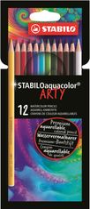 Akvarelové pastelky STABILOaquacolor ARTY - sada 12 farieb