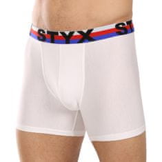Styx 3PACK pánske boxerky long športová guma biele trikolóra (3U2061) - veľkosť XL