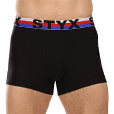 Styx 3PACK pánske boxerky športová guma čierne trikolóra (3G1960) - veľkosť XL