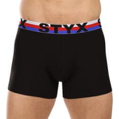 Styx Pánske boxerky long športová guma čierne trikolóra (U1960) - veľkosť XXL