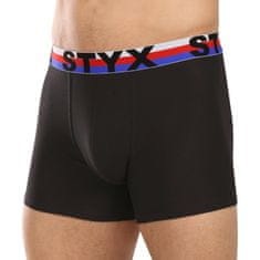Styx 3PACK pánske boxerky long športová guma čierne trikolóra (3U1960) - veľkosť XL
