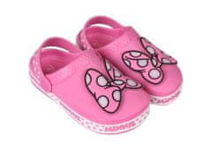 Disney Minnie Mouse Disney ružové krokodíly/žabky pre dievčatá, svietiaca mašľa 25-26 EU / 8 UK