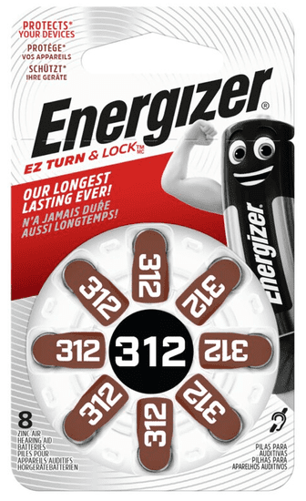 Energizer 312 SP-8 gombíkové batérie pre audioprotetiku 8ks 1,4V EN-634924