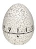 38.1033.02 EI Kuchynský časovač v tvare vajíčka, biely, imitácia popraskaný povrch
