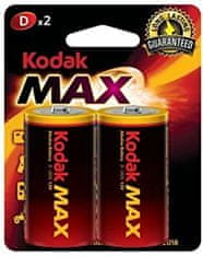 KODAK Alkaline Max alkalické batérie D 1,5V 2ks 887930952841