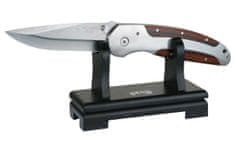 Herbertz 256426 zberateľský vreckový nôž 18,5 cm, drevo Pakka, nerez, drevený stojan