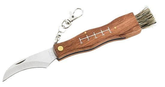 Herbertz 251411 hubársky zatvárací nôž 7,5 cm, drevo, kefa, retiazka s karabínou