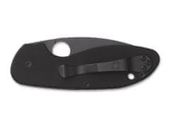 Spyderco C216GPSBBK Efficient Black vreckový nôž 7,6 cm, celočierny, čiastočné zúbkovanie, G10