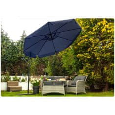 Plonos Skladací záhradný dáždnik 8 kusov tmavo modrý 350 cm