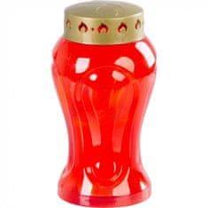 Autonar czech Kahanec s LED sviečkou červený, 17cm MagicHome TG-26, na hrob, 17cm, (súčasť balenia 2xAA)