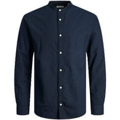 Jack&Jones Pánska košeľa JJELINEN Slim Fit 12248581 Navy Blazer (Veľkosť L)