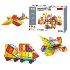 iMex Toys Magnetická stavebnice Magnetic Tiles 85ks