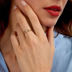 Morellato Slušivý pozlátený prsteň s kryštálmi Love Rings SNA47 (Obvod 50 mm)