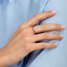 Morellato Slušivý oceľový prsteň s kryštálmi Love Rings SNA48 (Obvod 50 mm)