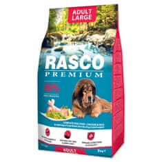 RASCO Krmivo Premium Adult Large kura s ryžou 3kg