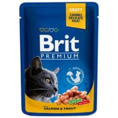 Brit Kapsička Premium Cat Pouches losos a pstruh 100g